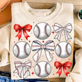 Vintage Baseball Bow , Bow Baseball , Coquette Baseball Shirt , Mama , Game Day Baseball Sweatshirt Hoodie | ZylaModa.com