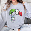 Vintage Christmas Shirt Grnnch Hand Holding Busch Light Funny Christmas Drinking Tshirt Hoodie, Sweatshirt | ZylaModa.com