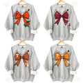 Vintage College Football Bows Inspired Sport Grey Crewneck Sweatshirt, Vintage Football Coquette Sweatshirt, Vintage NCAA...