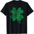 Vintage Faded Retro Four Leaf Clover St Patricks Day T-Shirt made in USA Hoodie, Sweatshirt | ZylaModa.com