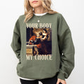 Vintage Feminist Sweatshirt, Sarcastic Your Body My Choice Crewneck, Female In Paris Long Sleeved Pullover, Women Rage...
