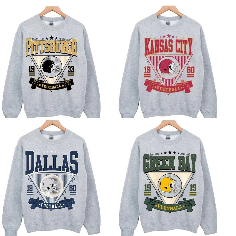 Vintage Football All Team Sweatshirt Collection - Classic Unisex T-Shirts, Hoodie | ZylaModa.com
