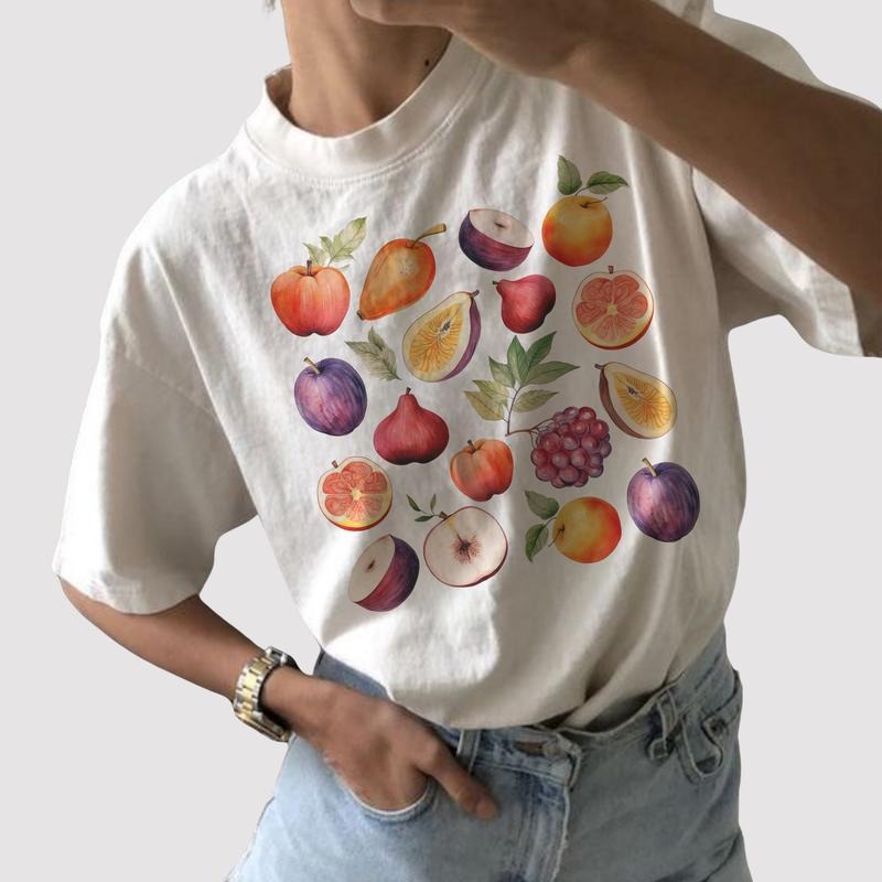 Vintage Fruit Graphic Shirt, Aesthetic Fig Shirt, Fig Graphic Tees For Women, Fig T-Shirt, Vintage Fruits Tees, Grape...