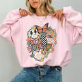 Vintage Groovy Fall Vibes Graphic Printed Sweatshirt, Retro Smile Face Crewneck, Hello Fall Sweatshirt, Girly Autumn...