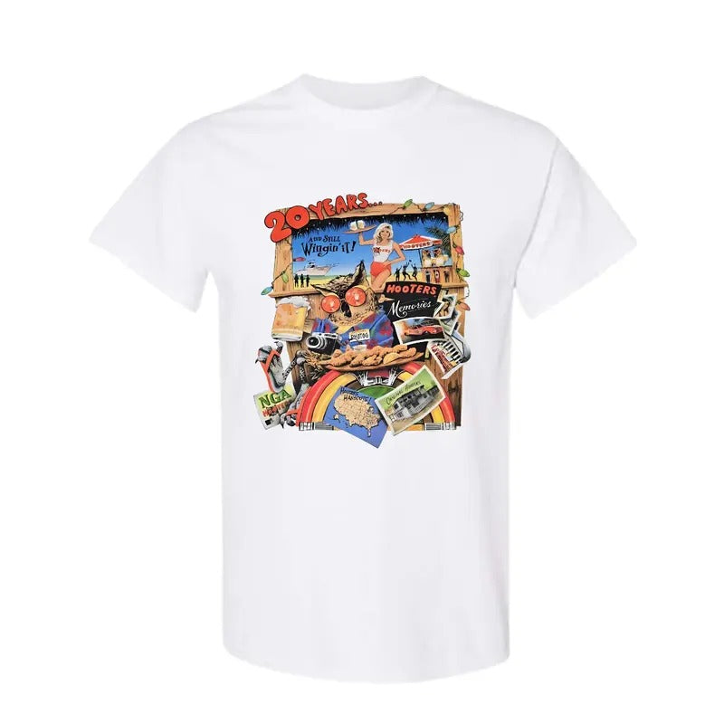 Vintage Hooters 20 Years Anniversary T-Shirt 2003, Gilf Tee billabongshirts Sweatshirt For Womens, Hoodie For Mens