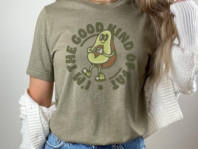 Vintage-Looking Shirt I'm The Good Kind of Fat Avocado Shirt Hoodie, Sweatshirt | ZylaModa.com