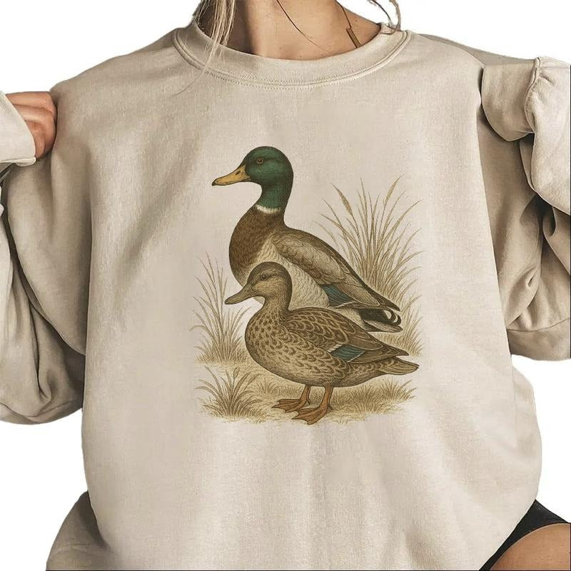 Vintage Mallard Duck Hunting Season Hoodie Unisex Sweatshirt T-shirt Cotton Pullover Womenswear | ZylaModa.com