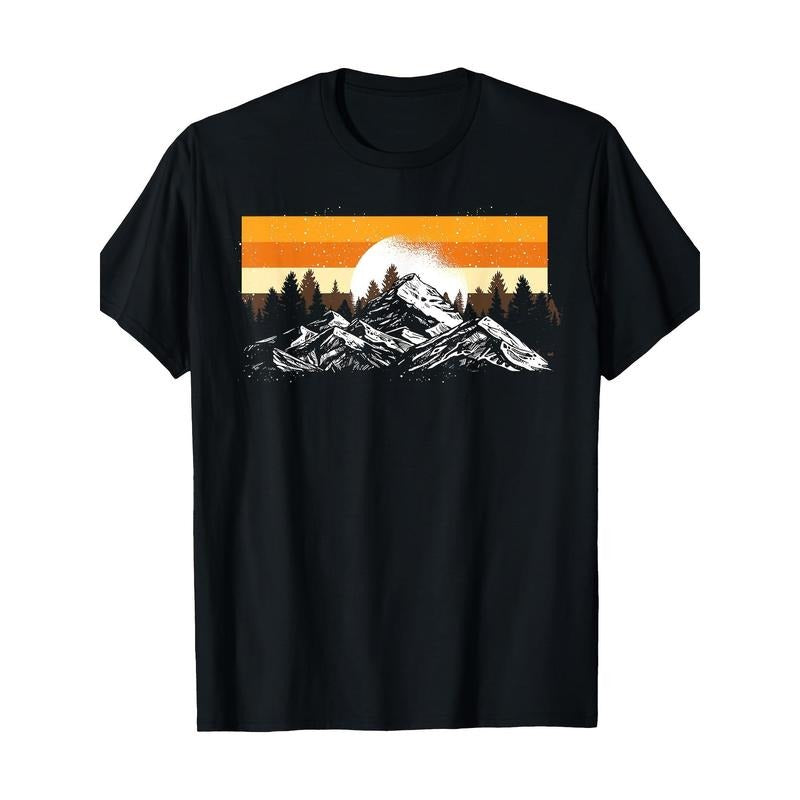 Vintage Mountain Full Moon Outdoor Natural Wild Forest T-shirt -100% cotton Made in USA Hoodie, Sweatshirt | ZylaModa.com