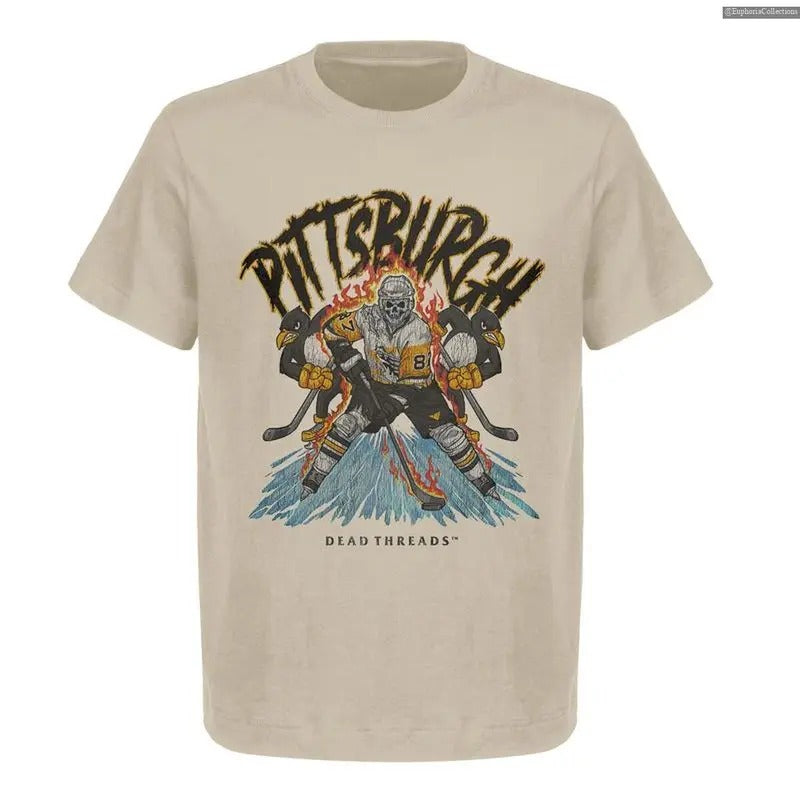 Vintage Pittsburgh Hockey Crew Neck T-Shirt, Gildan 5000 Heavy Cotton Tee for Men & Women, Ideal for Hockey Fans & Casual...