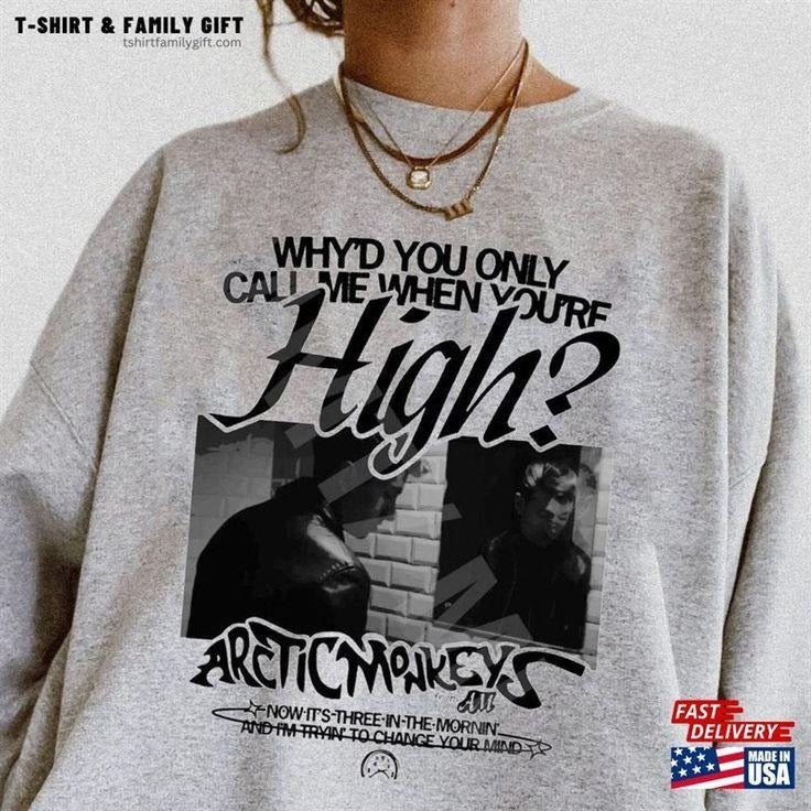 Vintage Rock Band Tour 2023 Am Shirt Rap Tee Artic Monkeys Sweatshirt Hoodie | ZylaModa.com