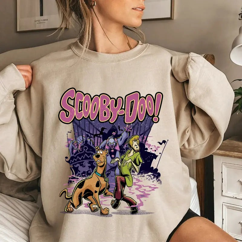 Vintage Scooby Doo Shirt, Retro Characters Movies Shirt, Horror Halloween Sweatshirt, Spooky Shirt Hoodie | ZylaModa.com