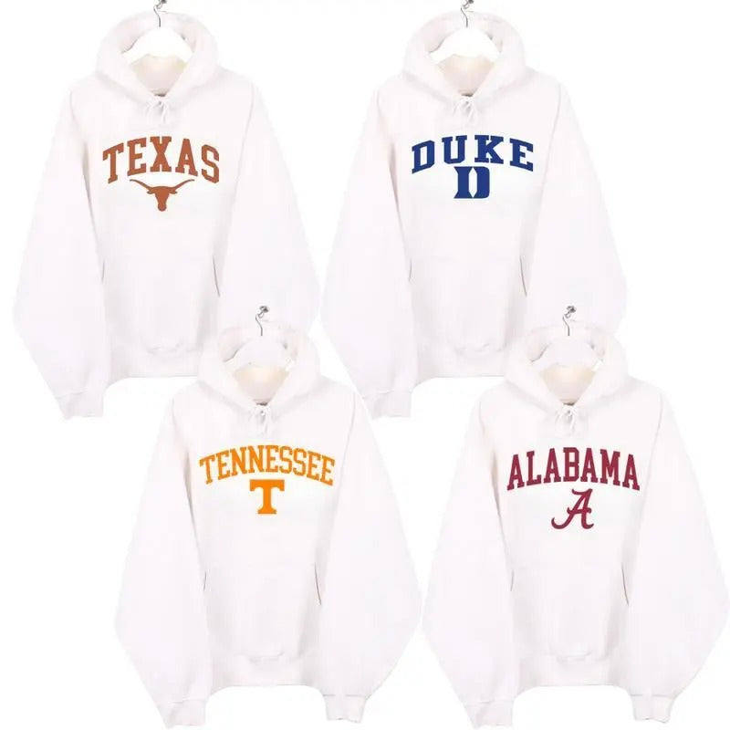 Vintage Sport Teams NCAA Collection Unisex Crewneck Sport White Color Hoodie, Graphic Team Collection Hoodie, Gift For...