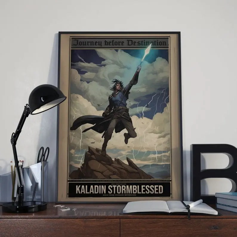 Vintage Stormlight Archive Canvas Wall Art, Kaladin Stormblessed Poster, Way of Kings Canvas, Home Decor, Gift For...