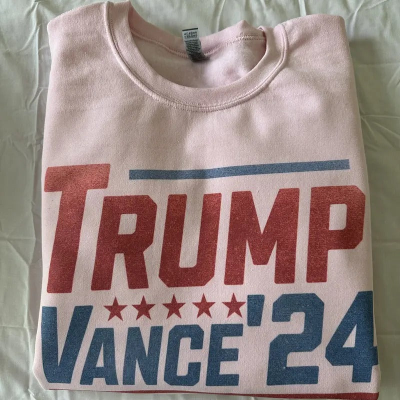 Vintage Trump Vance 2024 Sweatshirt T Shirt Pink Hoodie | ZylaModa.com