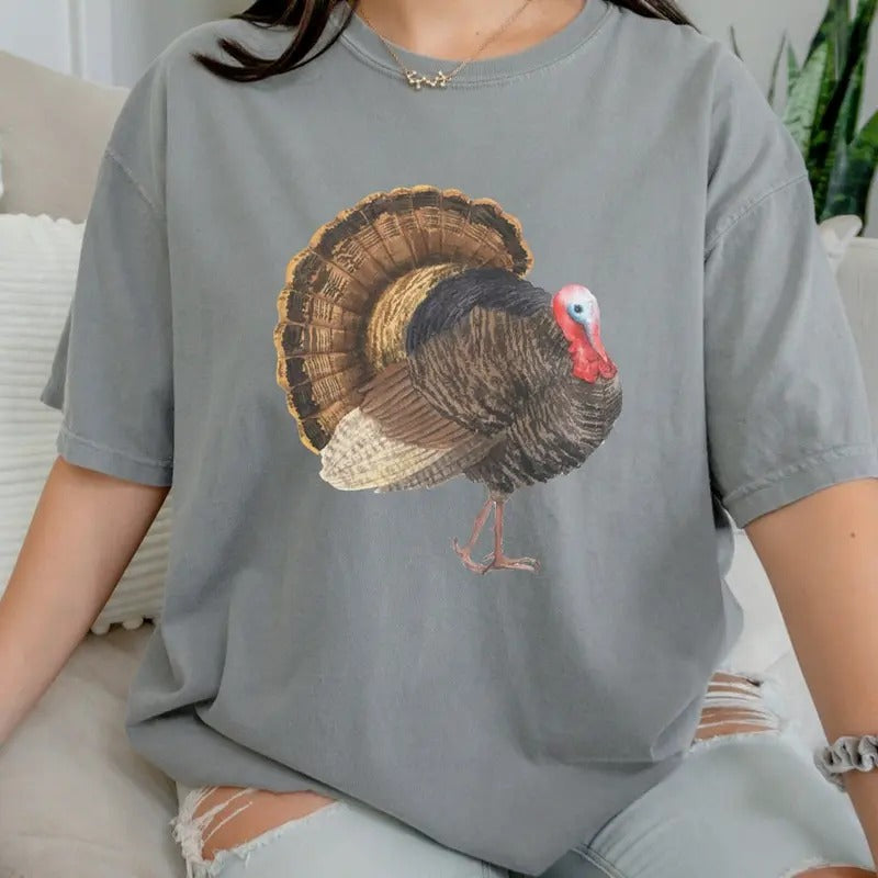 Vintage Turkey   Shirt, Cottagecore Thanksgiving Shirt, Autumn Shirt Cotton Womenswear Hoodie, Sweatshirt | ZylaModa.com