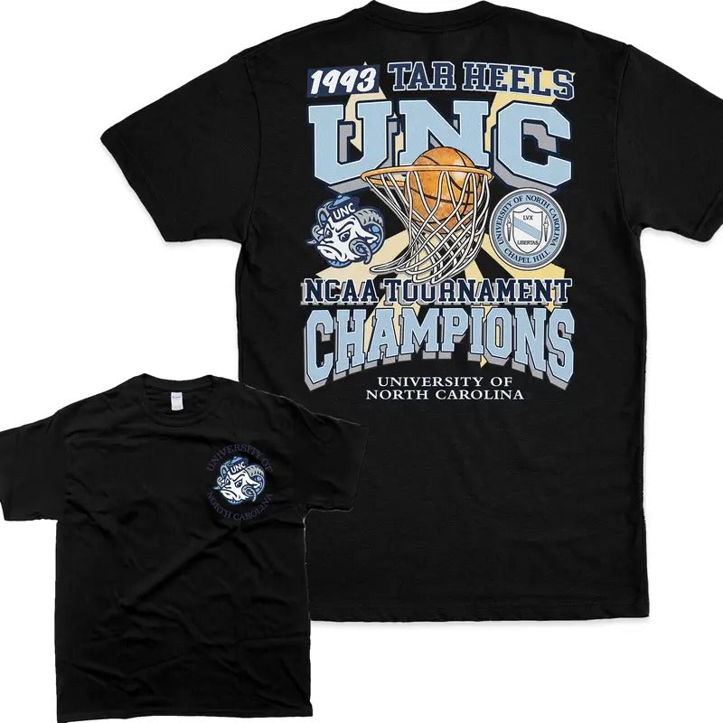 Vintage UNC 1993 University North Carolina Tournament Heels Tshirt, Champions Tshirt, men's Tshirt, Men's Clothes Hoodie,...