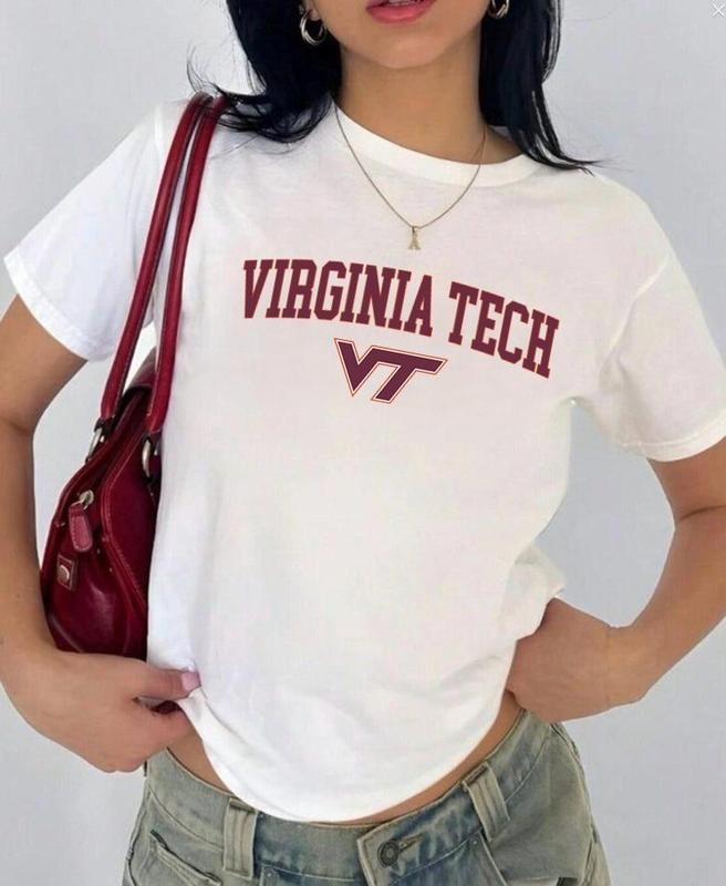 Virginia Tech Vintage Sport Teams NCAA Collection Unisex Crewneck Black Baby Tee, Graphic Team Collection Baby Tee, Gift...