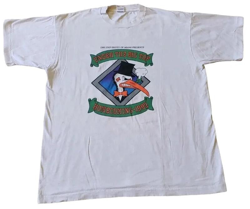 Vtg University Of Miami Under The Big Top Homecoming 1992 Unisex T-shirt Sweatshirt Hoodie 23 | ZylaModa.com