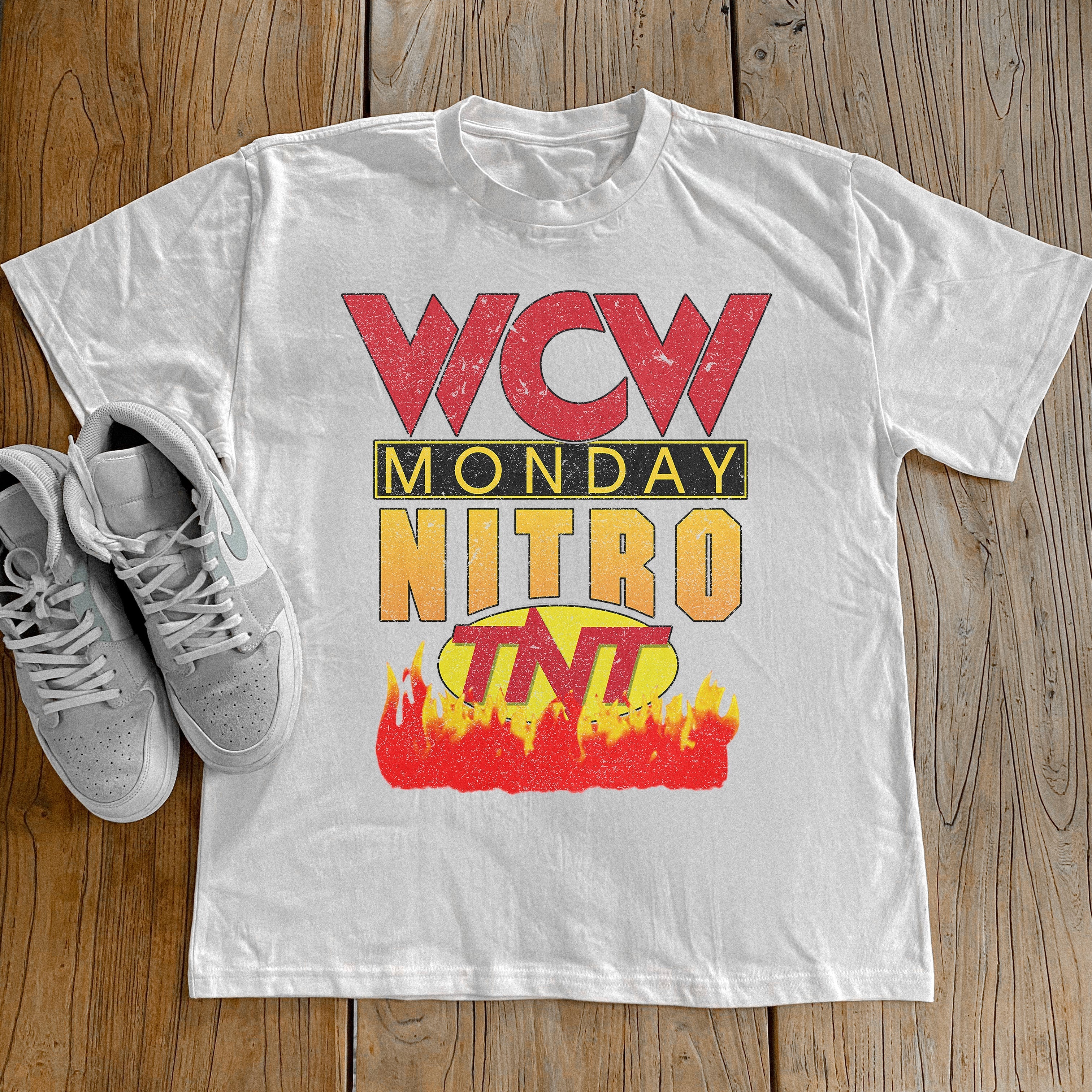 WCW MONDAY NITRO TNT HEAVYWEIGHT WHITE T-SHIRT Hoodie, Sweatshirt | ZylaModa.com (Image 1)