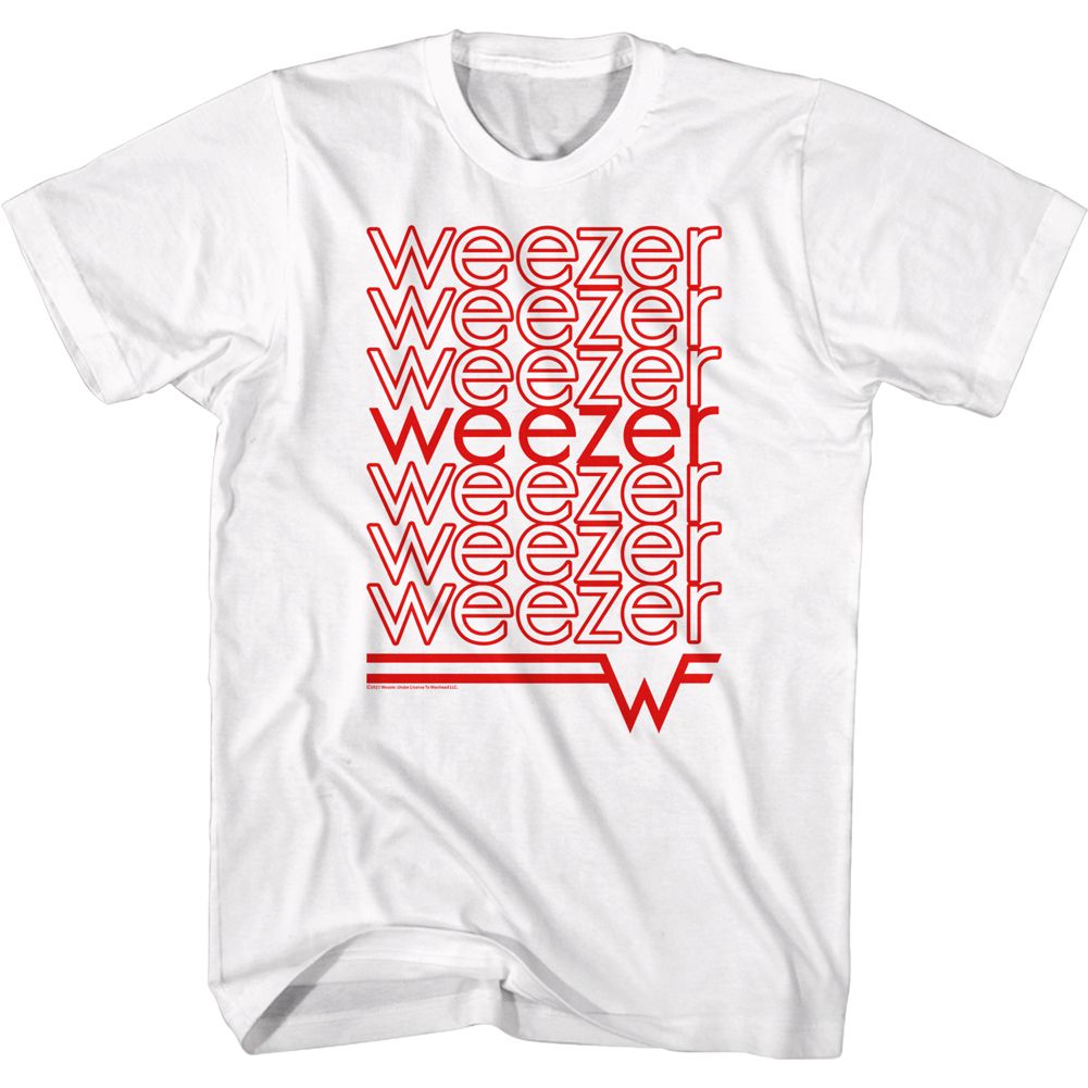 Weezer Repeating Logo Official T-Shirt Hoodie, Sweatshirt | ZylaModa.com