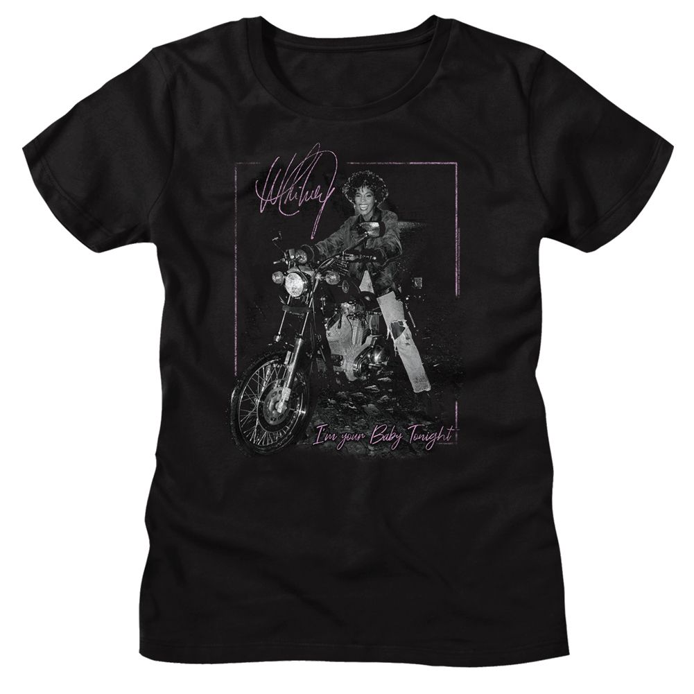 Whitney Houston Motorcycle Official Ladies T-Shirt Hoodie, Sweatshirt | ZylaModa.com
