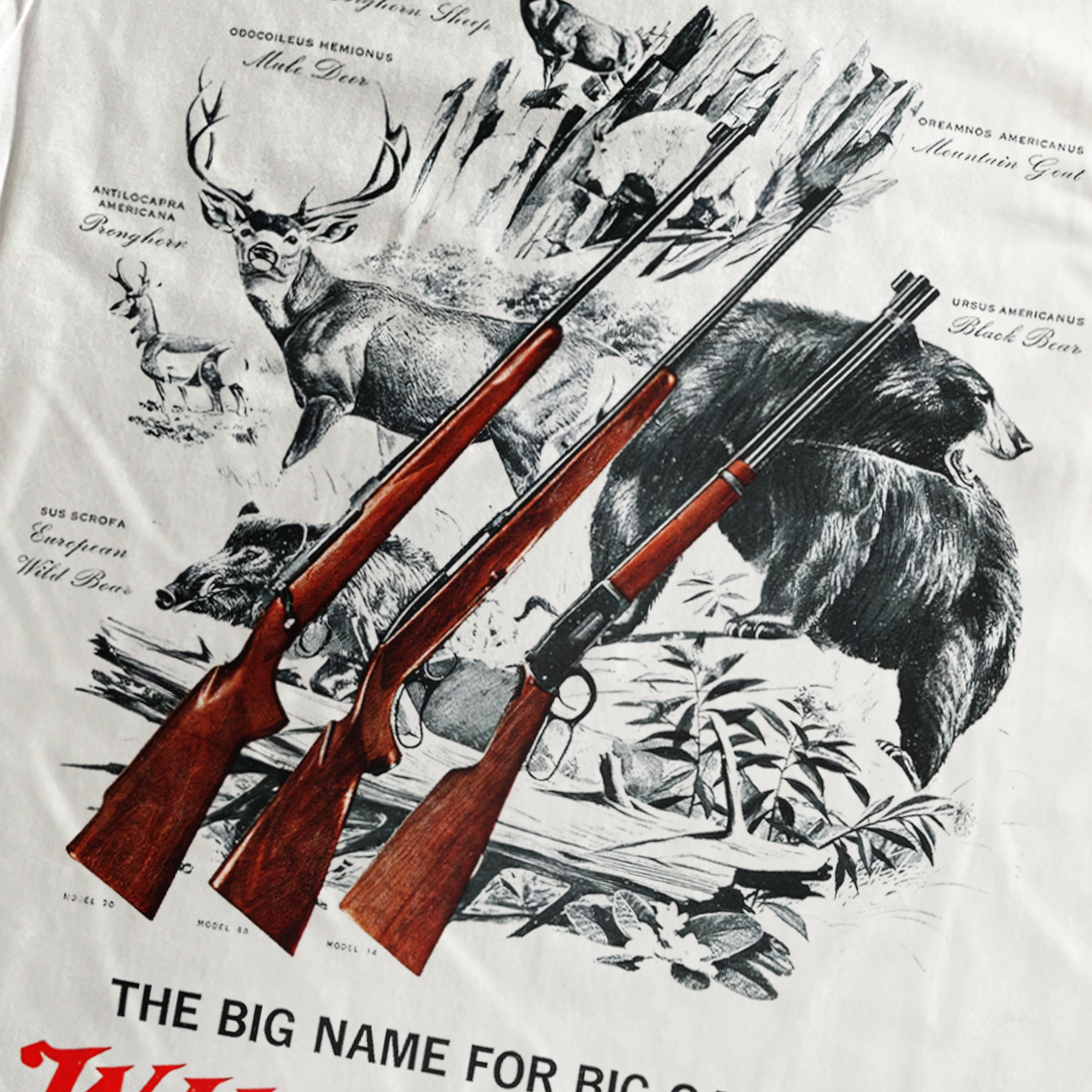 WINCHESTER 'BIG GAME' HEAVYWEIGHT WHITE T-SHIRT Hoodie, Sweatshirt | ZylaModa.com (Image 2)