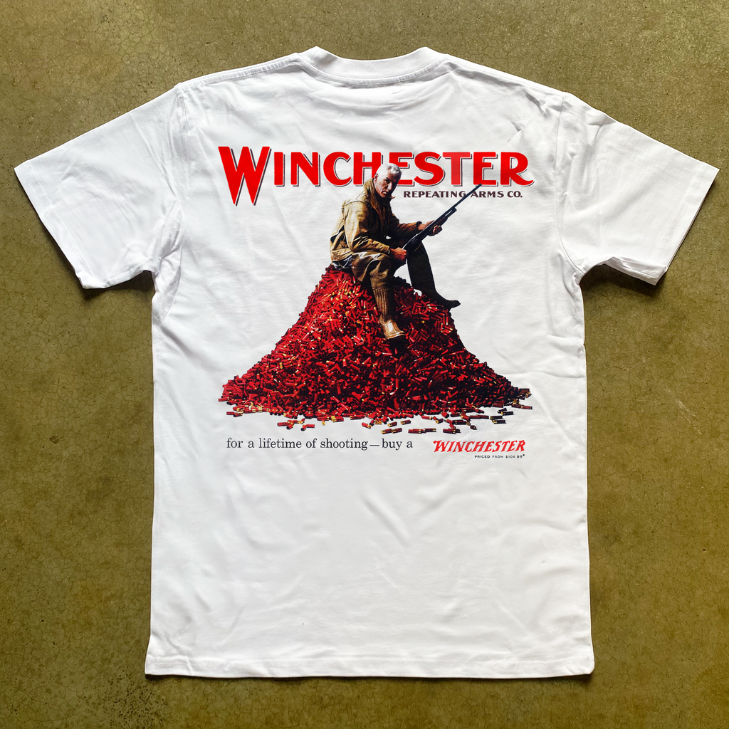 WINCHESTER 'REPEATING ARMS CO.' HEAVYWEIGHT WHITE T-SHIRT Hoodie, Sweatshirt | ZylaModa.com (Image 1)