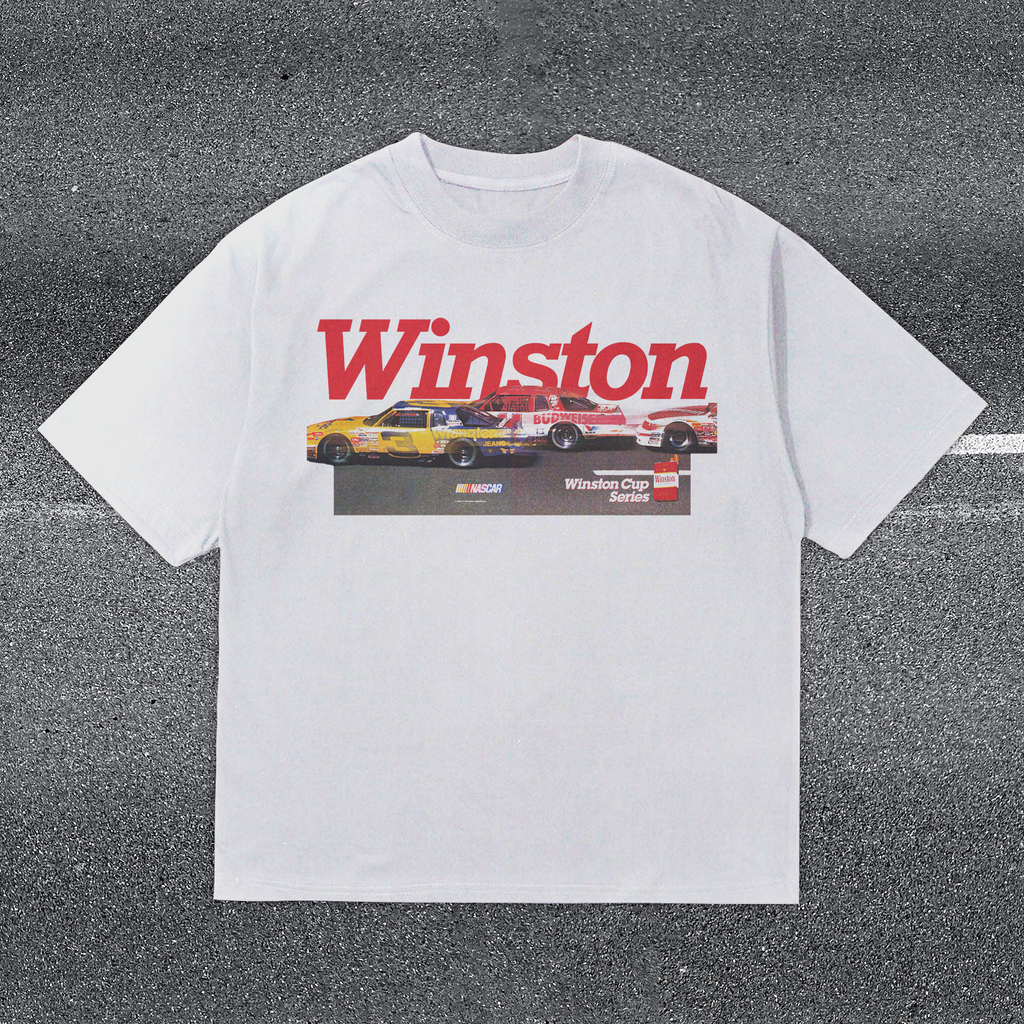 WINSTON 'NASCAR RACING' 80s HEAVYWEIGHT WHITE T-SHIRT Hoodie, Sweatshirt | ZylaModa.com (Image 1)