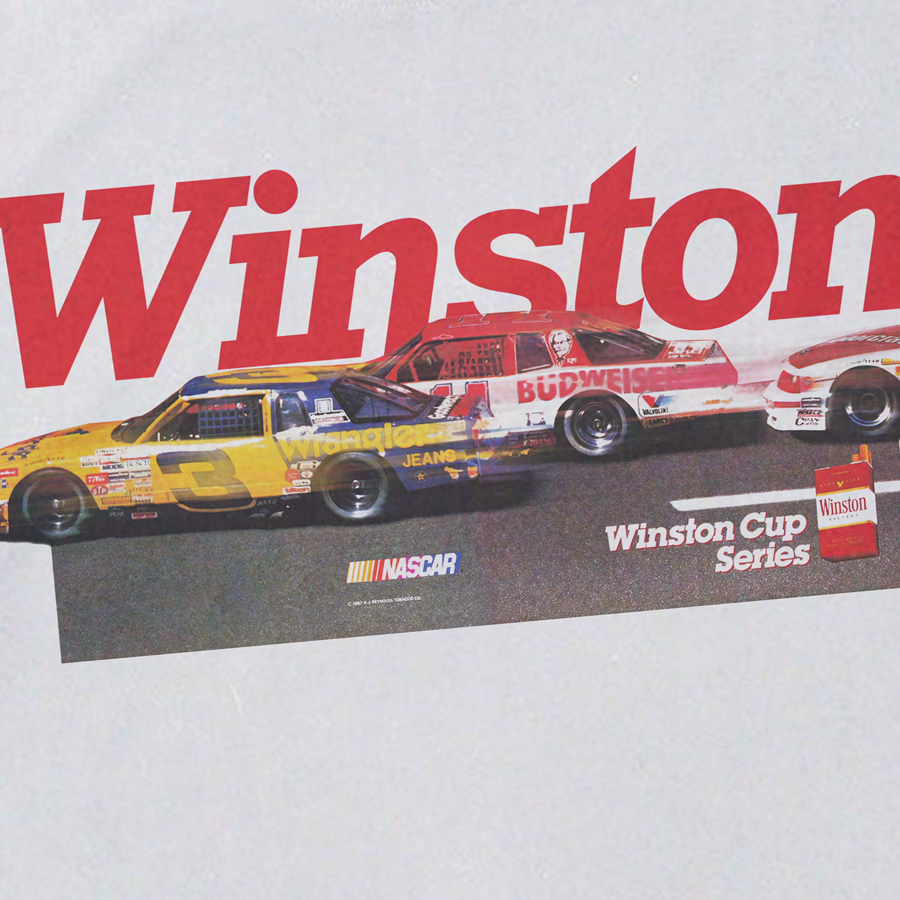WINSTON 'NASCAR RACING' 80s HEAVYWEIGHT WHITE T-SHIRT Hoodie, Sweatshirt | ZylaModa.com (Image 2)