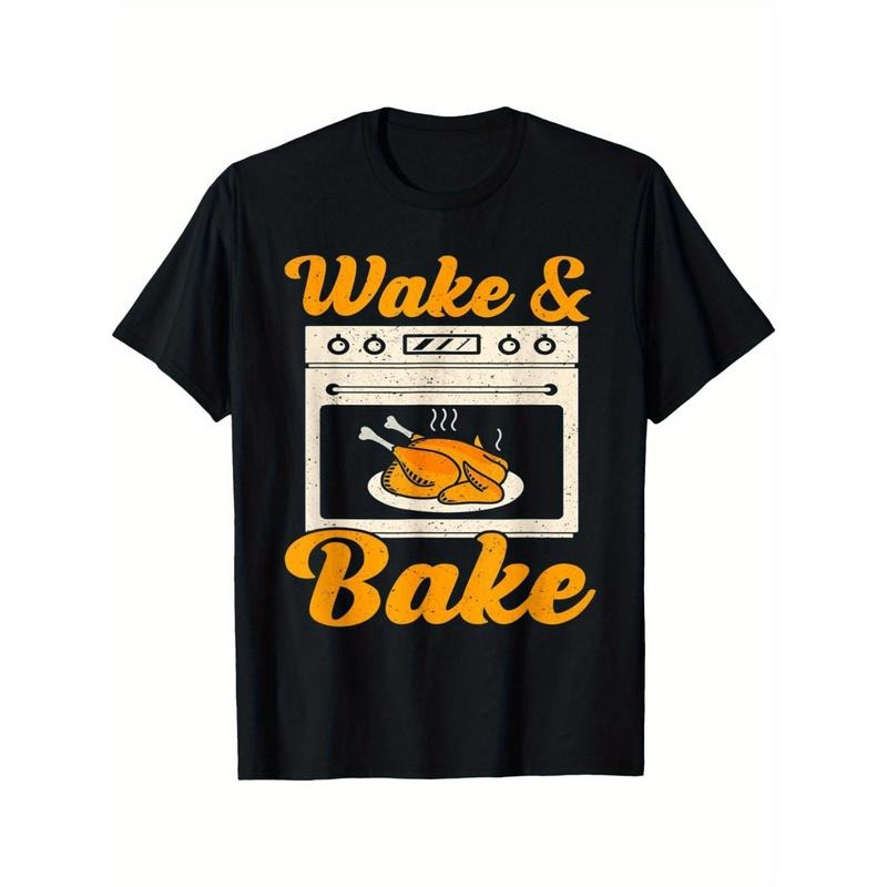 Wake Bake Turkey Feast Meal Dinner Chef Funny Thanksgiving men T-Shirt made in usa Hoodie, Sweatshirt | ZylaModa.com