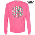 Watercolor Christmas Monogram Long Sleeve Comfort Colors T-Shirt 'NLB' Hoodie, Sweatshirt | ZylaModa.com