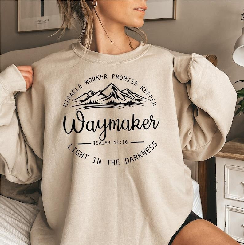 Waymaker Sweatshirt, Faith , Christian , Jesus , Bible Verse, Sweater; T-shirt Cotton Womenswear Women Hoodie | ZylaModa.com