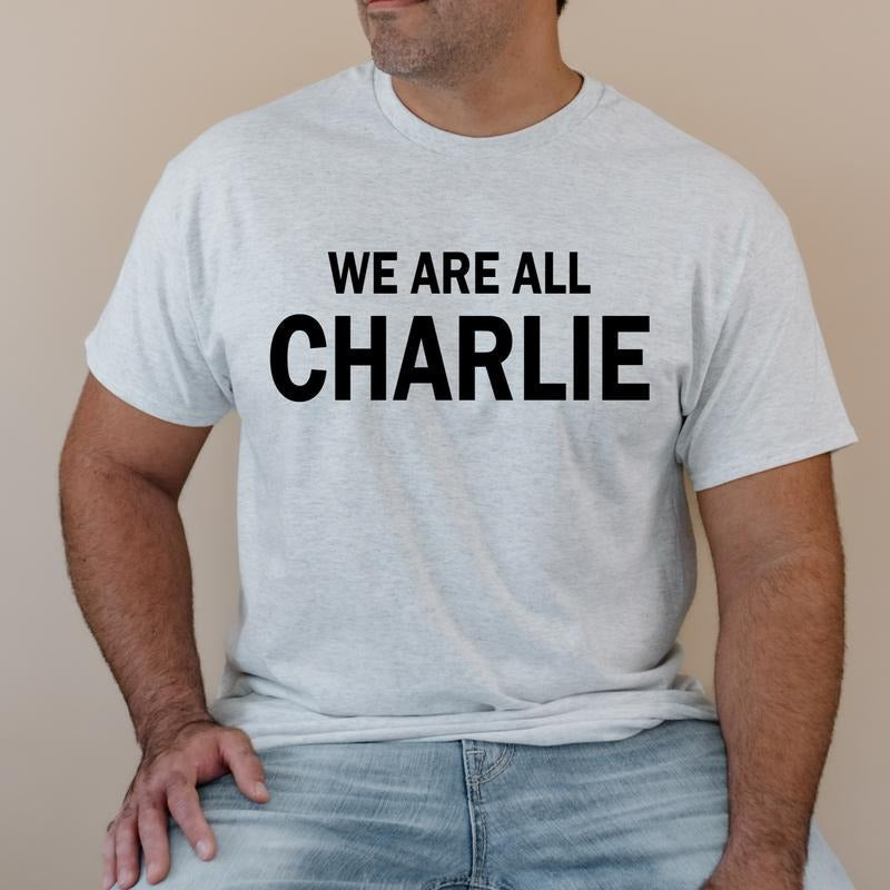 We Are All Charlie T Shirt Patriotic T Shirt Women's Clothing Men's Apparel ASH GRAY Hoodie, Sweatshirt | ZylaModa.com