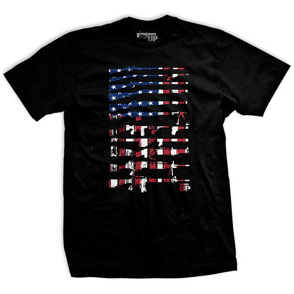 American Firearms Flag T-Shirt Hoodie, Sweatshirt | ZylaModa.com (Image 1)