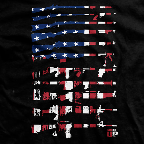 American Firearms Flag T-Shirt Hoodie, Sweatshirt | ZylaModa.com (Image 2)