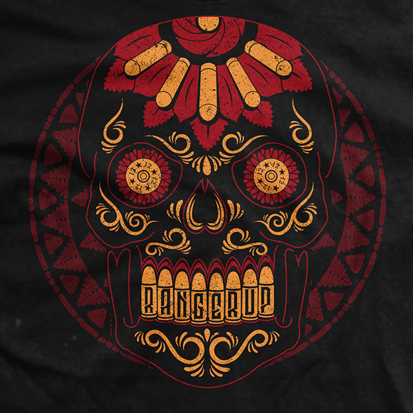 Halloween - Red Sugar Skull T-Shirt Hoodie, Sweatshirt | ZylaModa.com (Image 2)