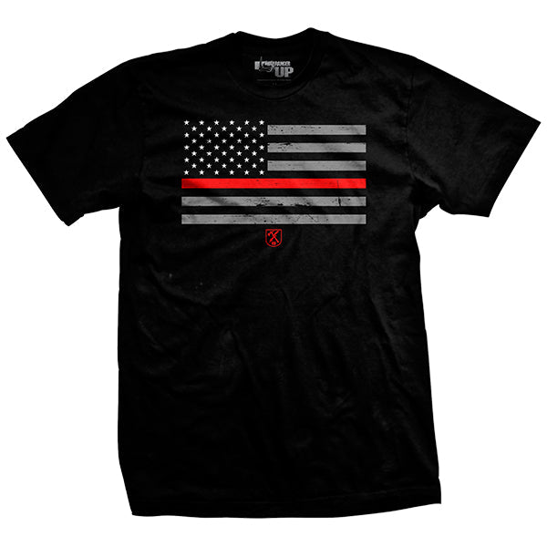 Thin Red Line Flag T-Shirt Hoodie, Sweatshirt | ZylaModa.com (Image 1)