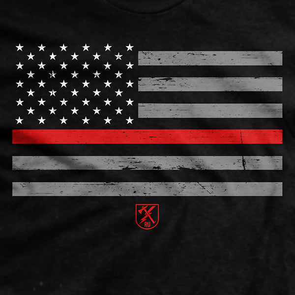 Thin Red Line Flag T-Shirt Hoodie, Sweatshirt | ZylaModa.com (Image 2)
