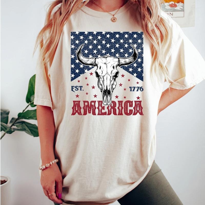 Western 4th of July Tshirt, Make America Cowboy Again, July 4th Shirt, America Shirt, Patriotic Shirt, Cowboy Shirt,...