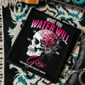 What You Water Will Grow Black CC Tshirt, Summer Grunge Oufits Featuring Skull and Rose,  Womenswear Crewneck Tops...