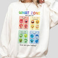 What Zone Are You In T-shirt, Mental Healthy Shirts, Gift For Her, Shirt For Women, Zones of Regulation Calm Down Feeling...