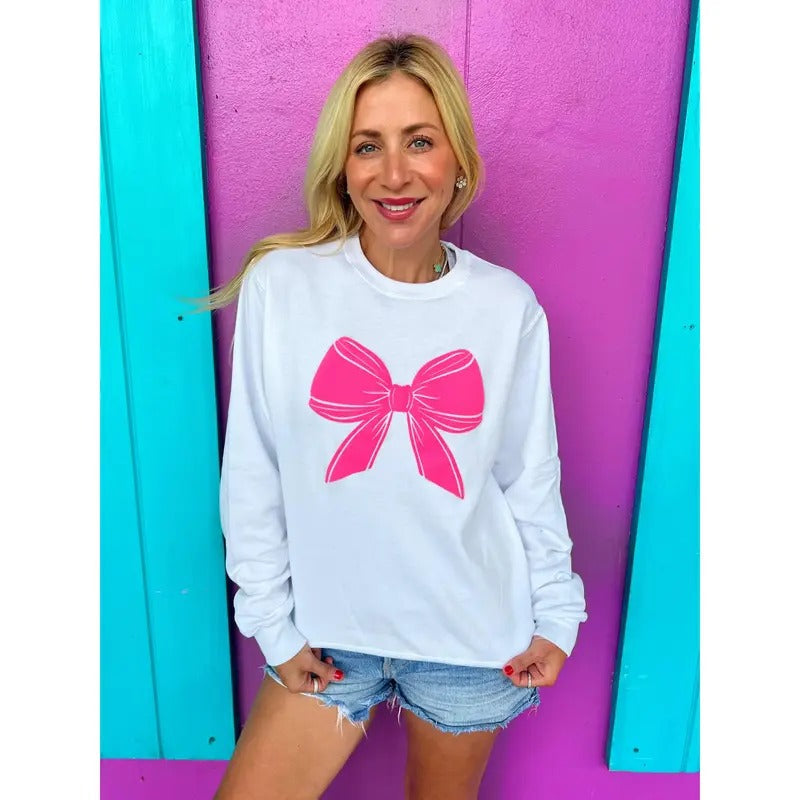 White Bow Sweatshirt T-Shirts, Hoodie | ZylaModa.com