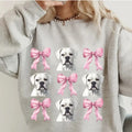 White Boxer with Bows Sweatshirt ~ Sweatshirt Unisex Apparel Relaxed Fit Printed in the USA Clothing Womenswear Casual...