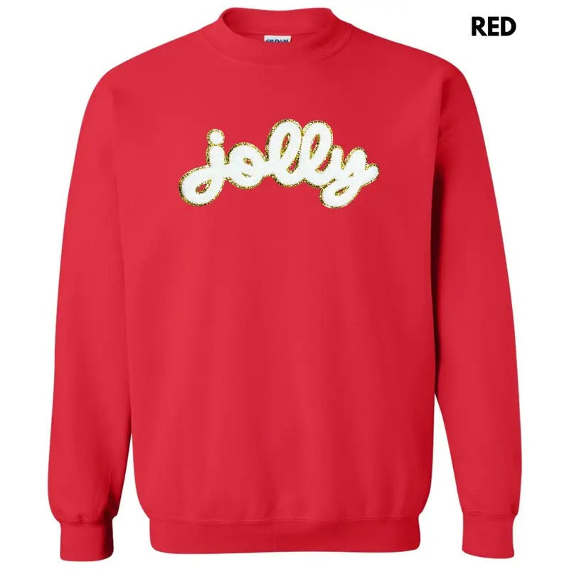 White Jolly Chenille Patch Sweatshirt T-Shirts, Hoodie | ZylaModa.com