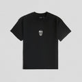 Men's Oversized Black/White Skull Tee by Gymreapers, Summer Cotton T-Shirt with Ribbed Crewneck Menswear Hoodie, Sweatshirt
