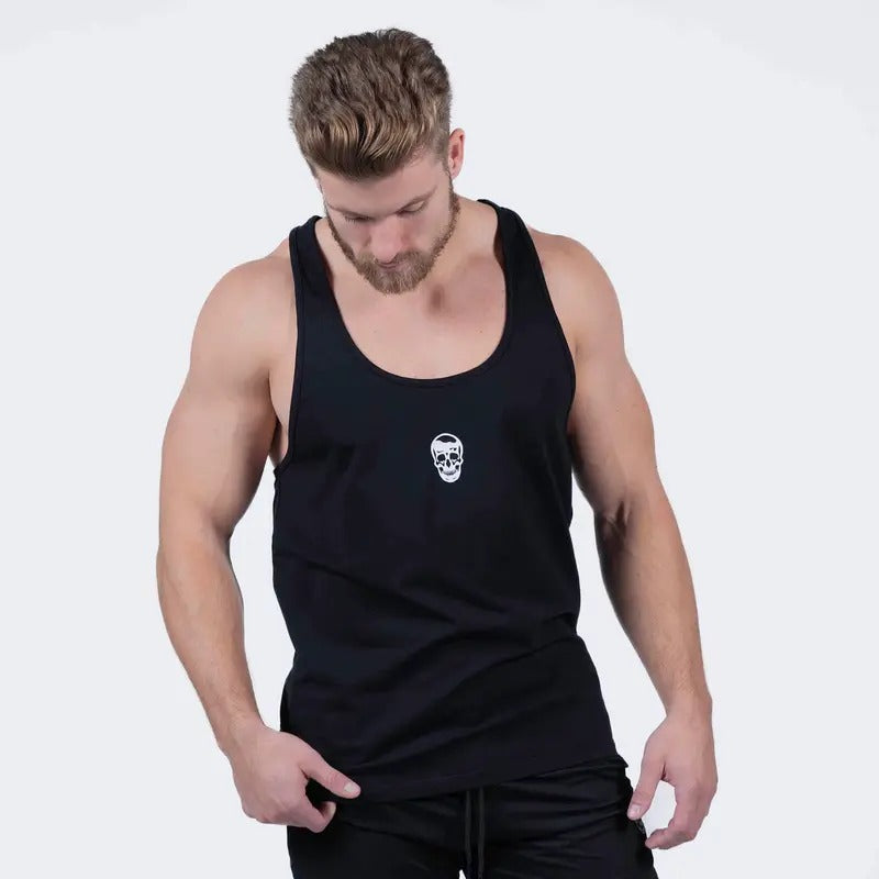 Breathable Ascend Stringer - Men's Black/White Sleeveless Summer Vest with 3D Skull T-Shirts, Hoodie, Sweatshirt