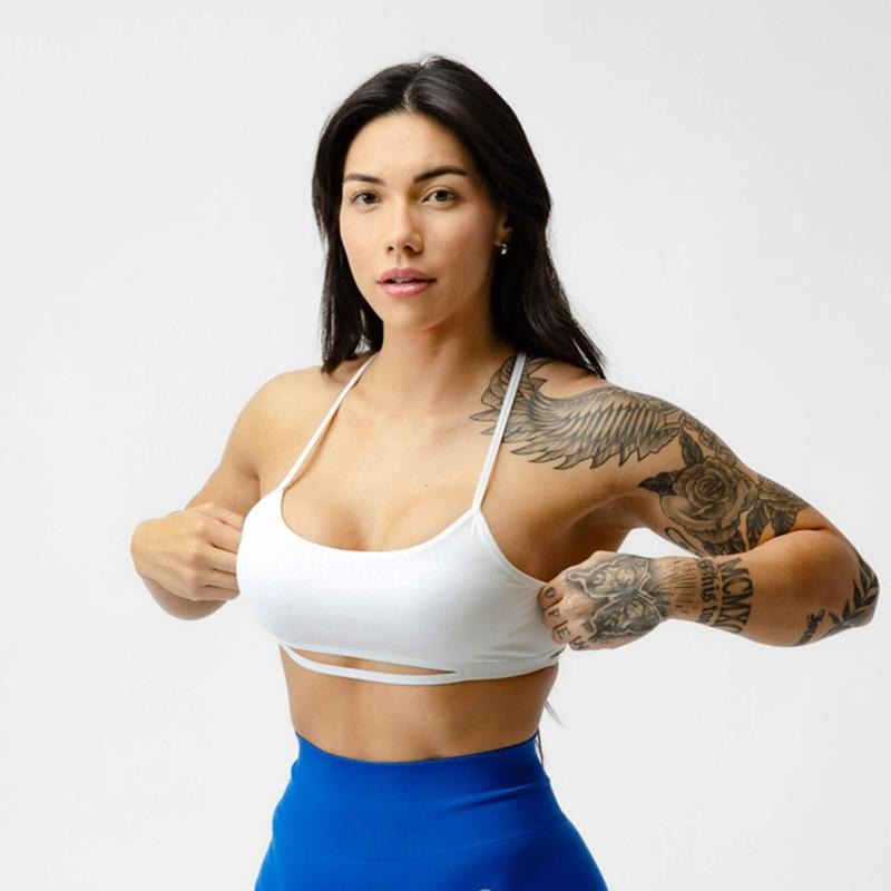 White Women's Strategy Bra - Plain Pattern, Summer Season, Low-Medium Support - Womenswear Light T-Shirts, Hoodie, Sweatshirt