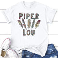 Piper Lou Feathers Tee, Proudly Printed In The USA, Tee Gray / White, #sassy #cute #colorprint Hoodie, Sweatshirt
