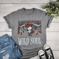 Wild Soul Cow Skull With Red Roses Graphic T-shirt Hoodie, Sweatshirt | ZylaModa.com