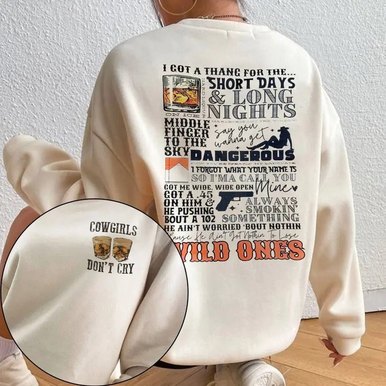 Wild ones Sweatshirt For Fans, Cow girls Hoodie and Sweater; T-shirt Cotton Menswear | ZylaModa.com